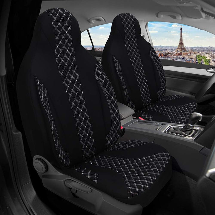BREMER SITZBEZÜGE Mass Sitzbezüge Schonbezüge für Mercedes GLK X204 PL408 PL408 Schwarz/Weisse Naht,