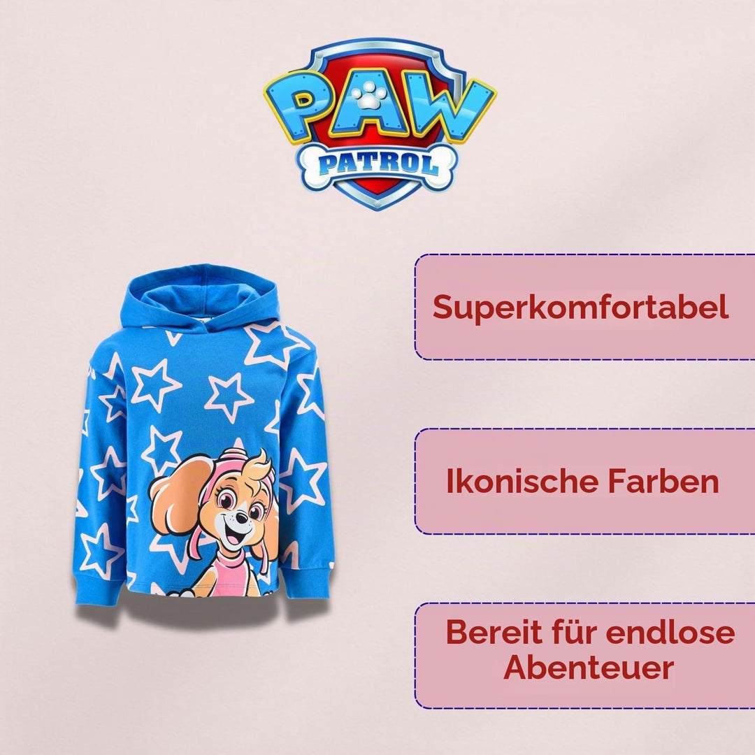 PAW PATROL Hoodie für Mädchen, Hoody, Kapuzenpullover Pullover mit Kapuze 116 Blau, 116 Blau