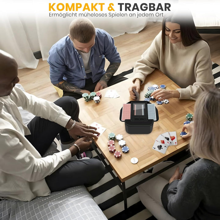 TOFFCAEA Automatischer Kartenmischer, mit 2000mAh wiederaufladbarer eingebauter Batterie für 2 Karte