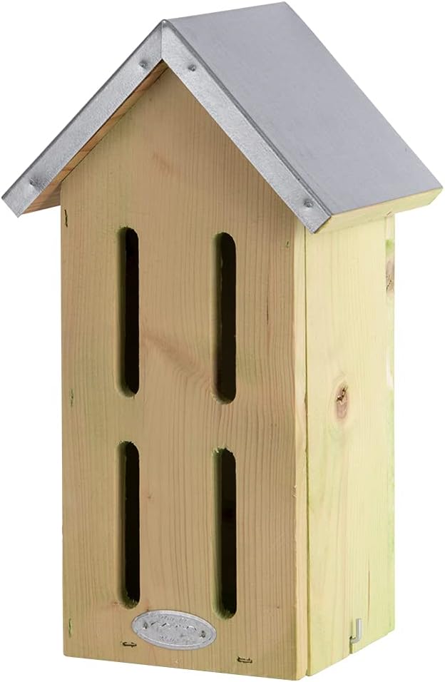 Esschert Design Schmetterlingshaus, Nistkasten aus Holz mit Blechdach, ca. 19 cm x 15 cm x 33 cm bra