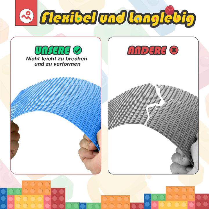 HUIZDQ 8 Stück Klassische Grundplatten für Bauklötze, 100% kompatibel mit Allen grossen Marken, mit