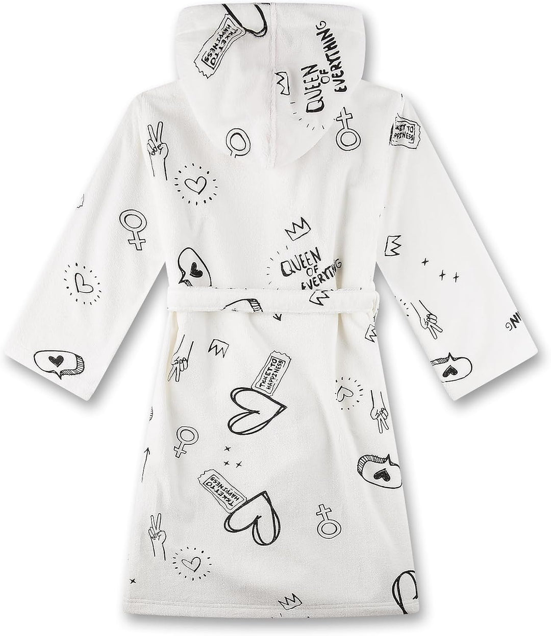 Sanetta Mädchen-Bademantel beige Graffiti Mädchen-Bademantel Frottée beige | Gemütlicher Kinderbadem