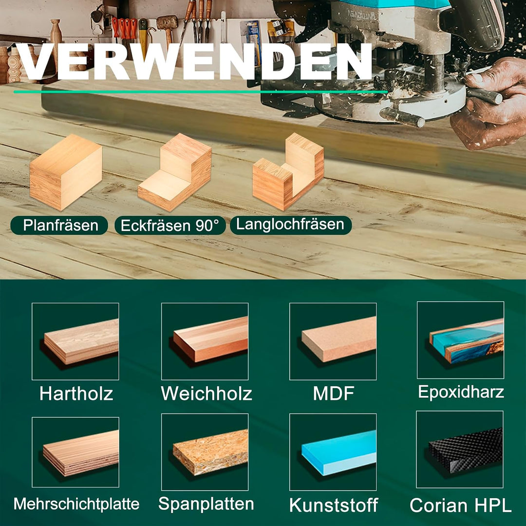 BALUGAEA Planfräser 8mm Schaft Durchmesser 35 mm Hobelfräser Holz Abflachfräser mit TiN-besch Hartme