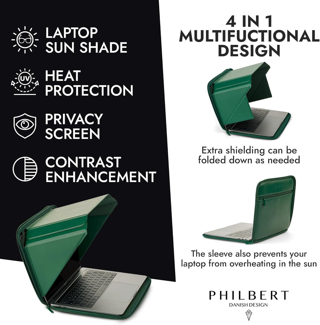 Philbert Design 13” MacBook - Screen Shade Sleeve mit integrierter Hood 4-in-1: Sonnenschutz, Datens