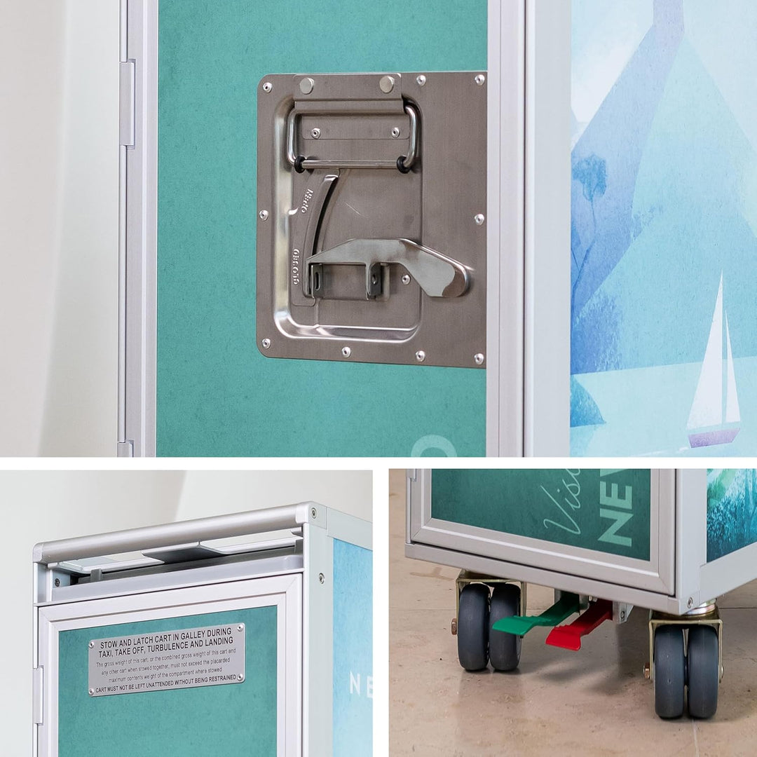 Airline Trolley Henry Rivers, Büroschrank, Aktenschrank klein, Küchenwagen Edelstahl, Norm: Atlas, 1
