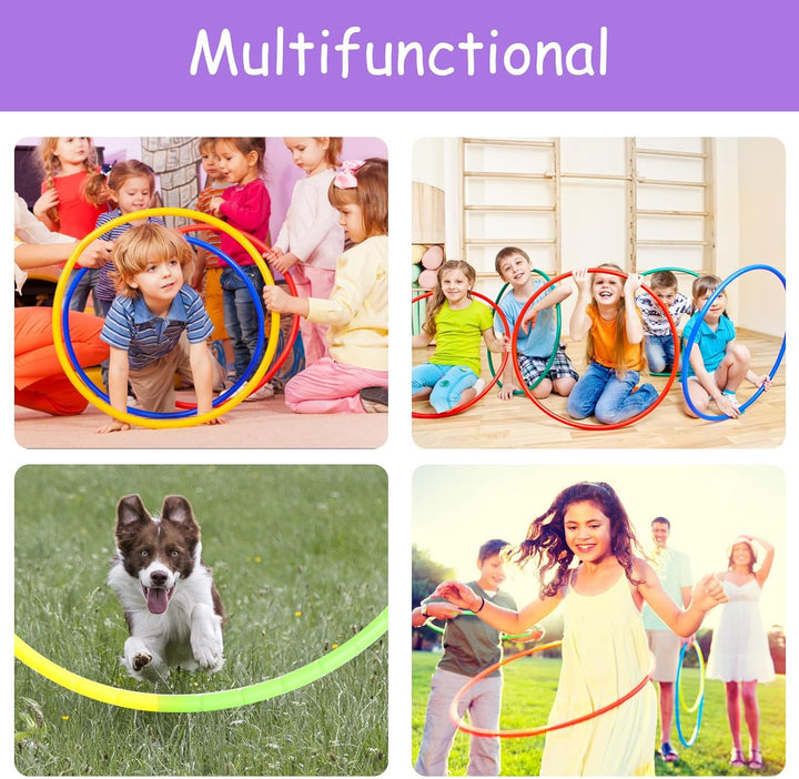 Hula Hoop Springseil Set für Kinder Ab 4 Jahren, Zusammengebauter Reifen Mit 8 Teilen, 70cm Durchmes