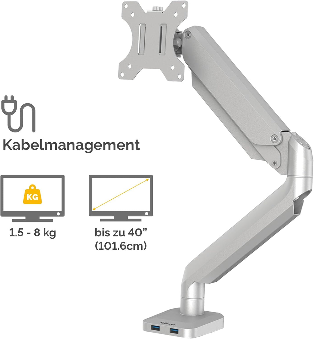 Fellowes Monitor Halterung für 1 Bildschirm bis 32 Zoll (81,28 cm) - Platinum Series Monitor Arm mit