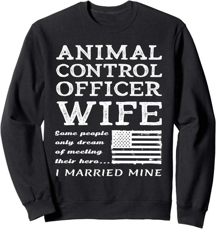 Stolze Ehefrau Eines Tierkontrolleurs Ehemann USA Flagge Sweatshirt