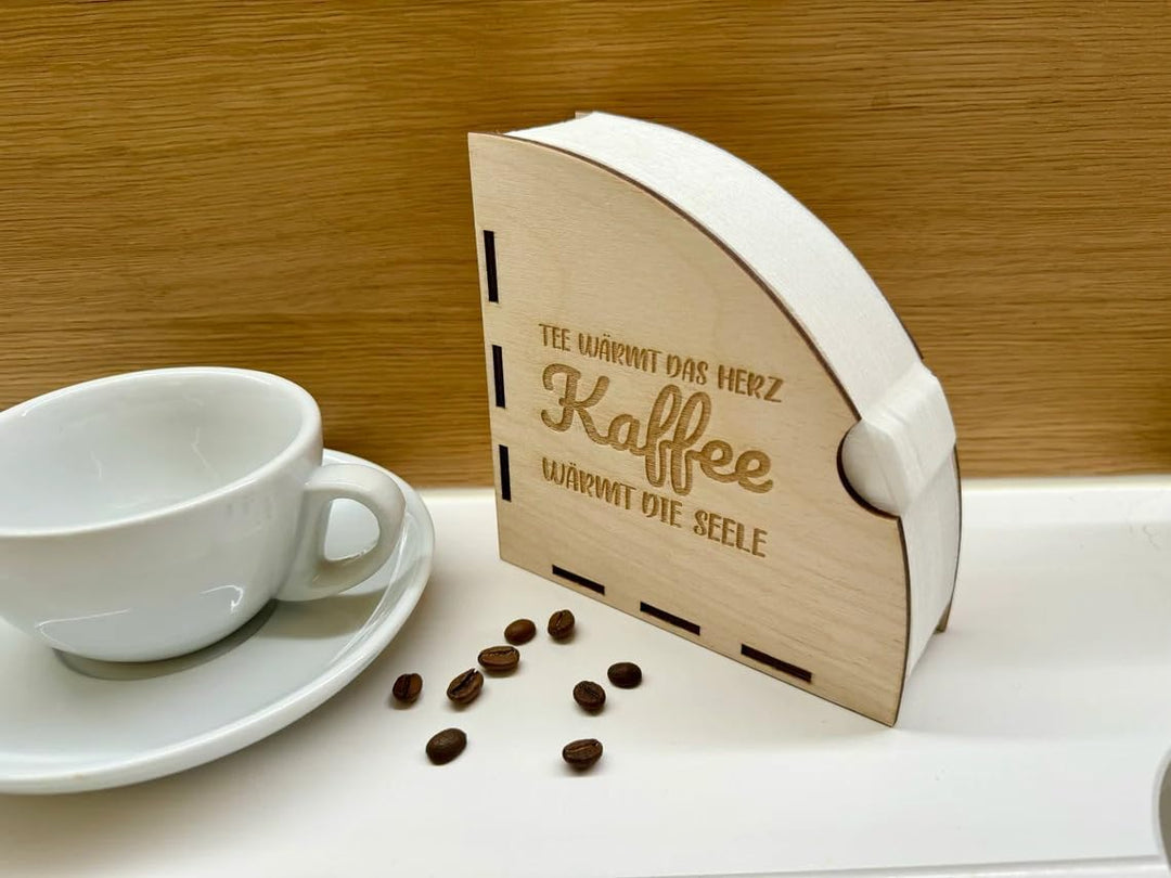 Filterhalter für Hario V60 Filterpapier aus Holz - Handmade personalisierbar (V60-03, Herz), Herz V6