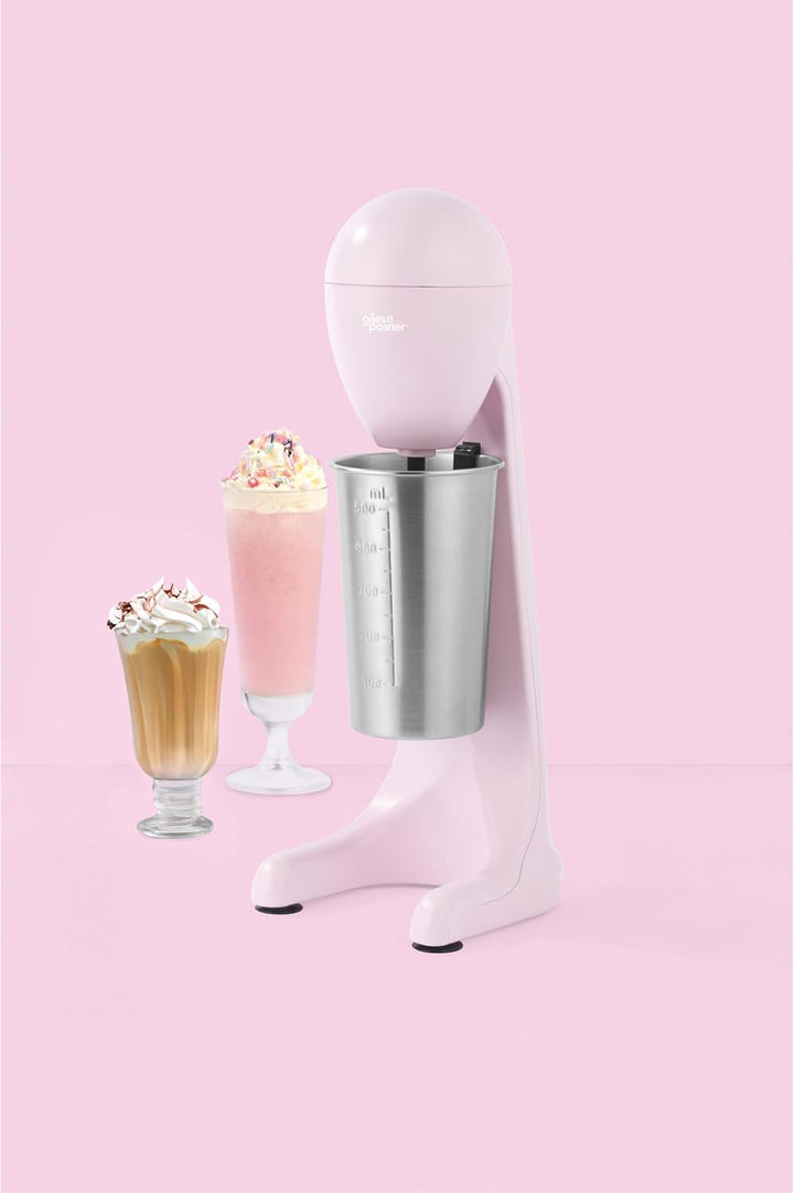 Giles & Posner Milchshake-Maker – Elektrischer Getränkezubereiter mit 500 ml Edelstahlbecher, 2 Gesc