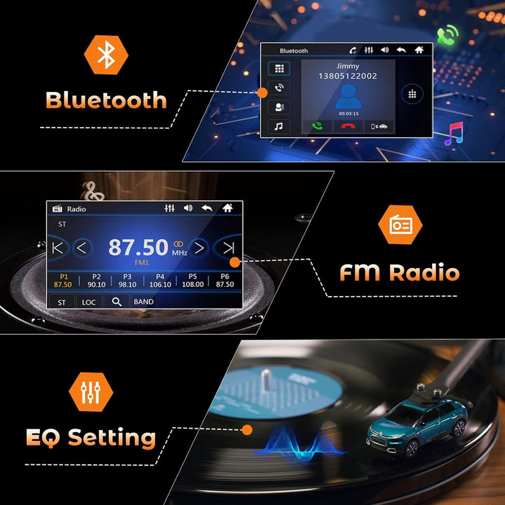 Hikity Autoradio 1 Din mit 7 Zoll HD Einziehbarer Bildschirm Auto Stereo Radio Bluetooth Freispreche