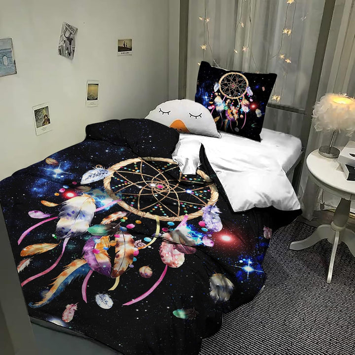 HOMHOMHA Bettbezug, 140 x 200 cm, Traumfänger, 1 Person, Erwachsene, Kinder, Mädchen, mit Kopfkissen