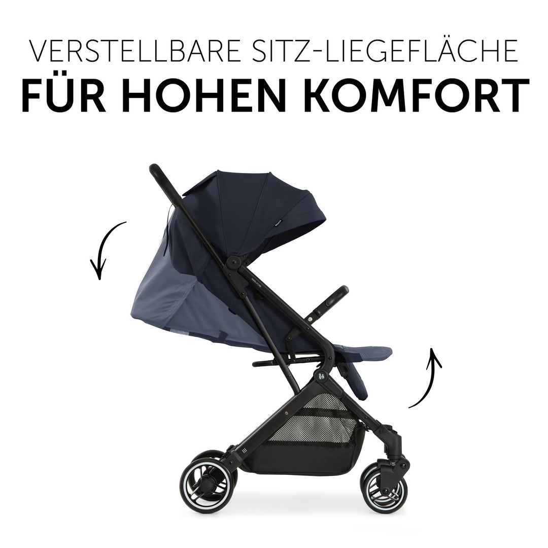 hauck Travel N Care, Dark Navy Blue - Reise Buggy für Kinder ab Geburt bis 22 kg - mit Liegefunktion