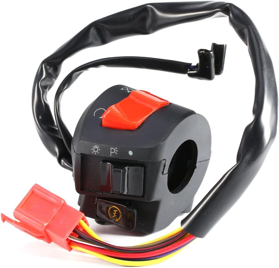 Qiilu 2x Universal 7/8 '' Motorrad Lenker Schalter, Wasserdichte Motorrad Scheinwerfer Blinker Horn