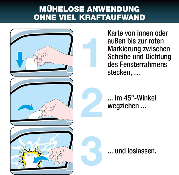 Wenn jede Sekunde zählt | Notfall-Rettungswerkzeug im Kreditkartenformat | Für PKW-Seitenscheiben, v