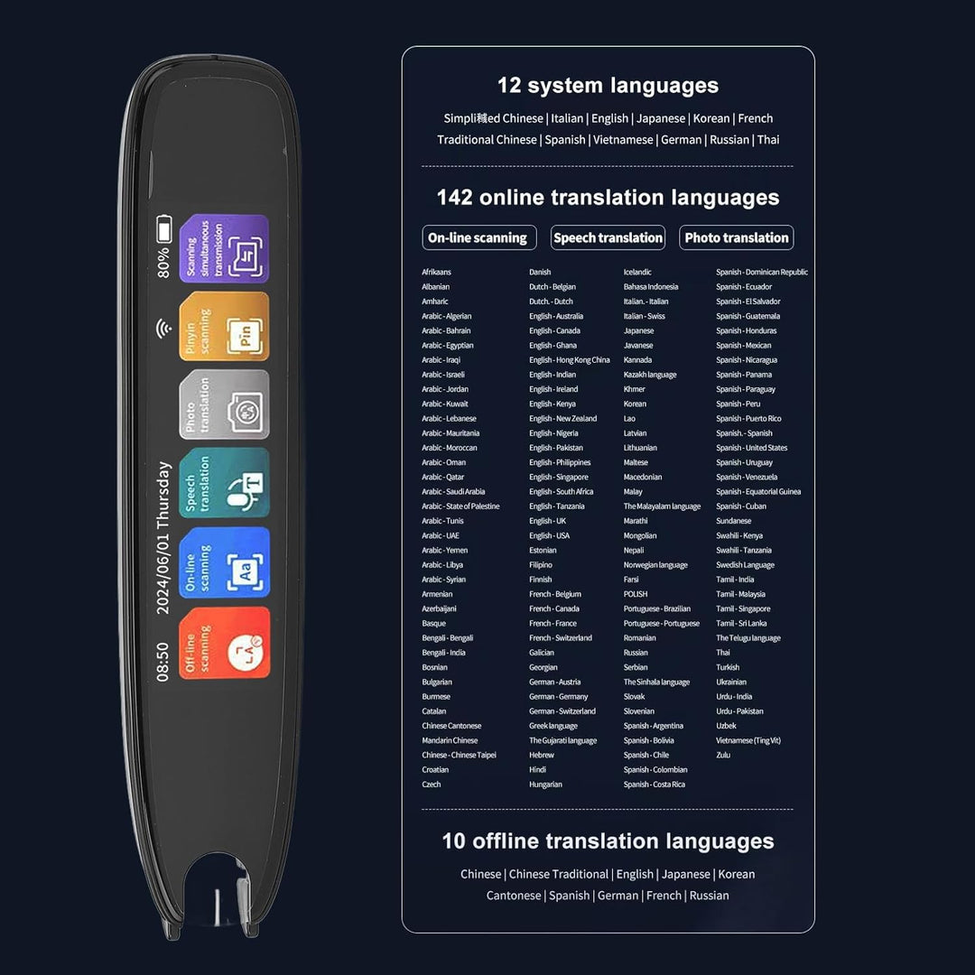 Scan Reader Pen, Scan Reader Pen, Smart Voice Translator Pen Sprachübersetzer Online 142 Sprachen Di