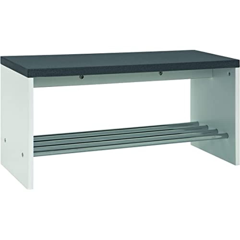 HAKU Möbel Schuhbank, MDF, granitoptik-chrom, B 81 x T 30 x H 40 cm B 81 x T 30 x H 40 Granitoptik-c