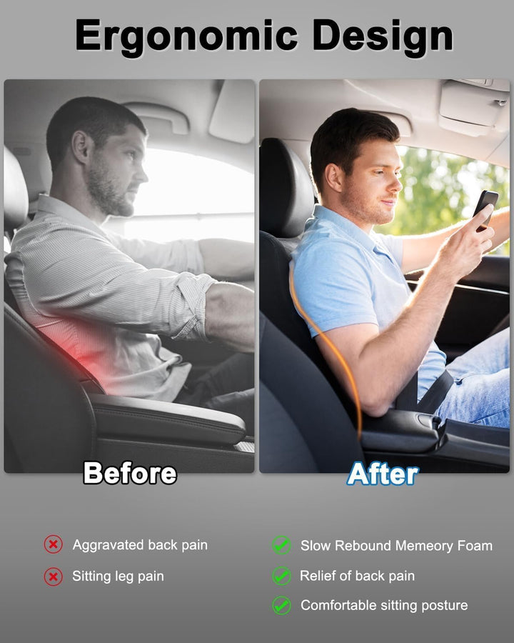 jutyum Lendenkissen Auto, Lordosenstütze Auto aus Memory Foam, Ergonomisches Lendenwirbelkissen, RüC