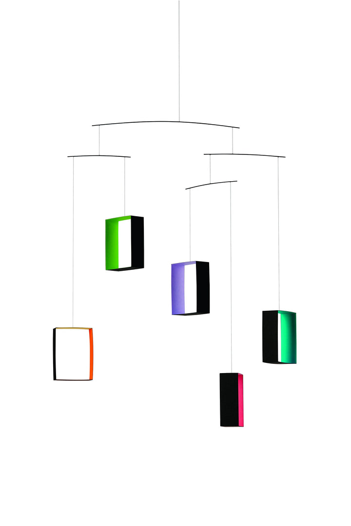 Flensted Mobiles Perspectives Mobile, Stahl, schwarz/Mehrfarbig, 60x45 cm, Schwarz/Mehrfarbig