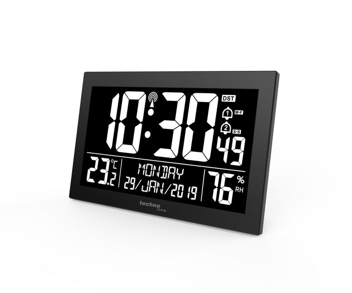 Technoline WS 8017 Funkwanduhr/Tischuhr mit Temperatur, Luftfeutchtigkeit, Datum, Tag, 2 Alarmzeiten
