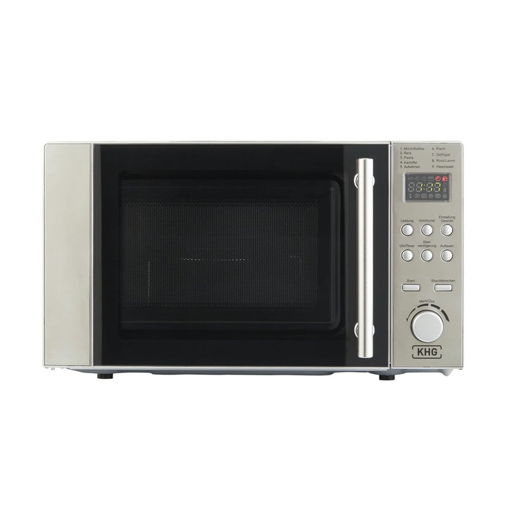 KHG Mikrowelle MW-20.1GS mit Grill 20L aus Metall in silber, 9 Automatikprogramme, 1.200 Watt, inkl.