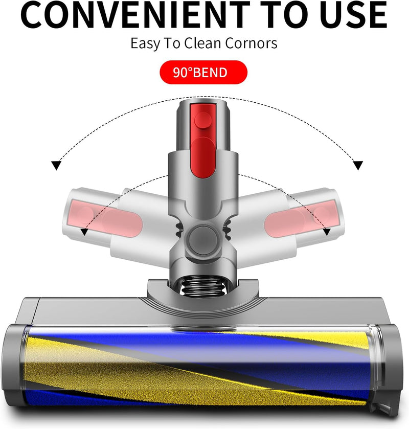 Nekuma Motorhead Hartboden-Aufsatz für Dyson V7 V8 V10 V11 V15 Staubsauger mit Staubdetektor-Licht,