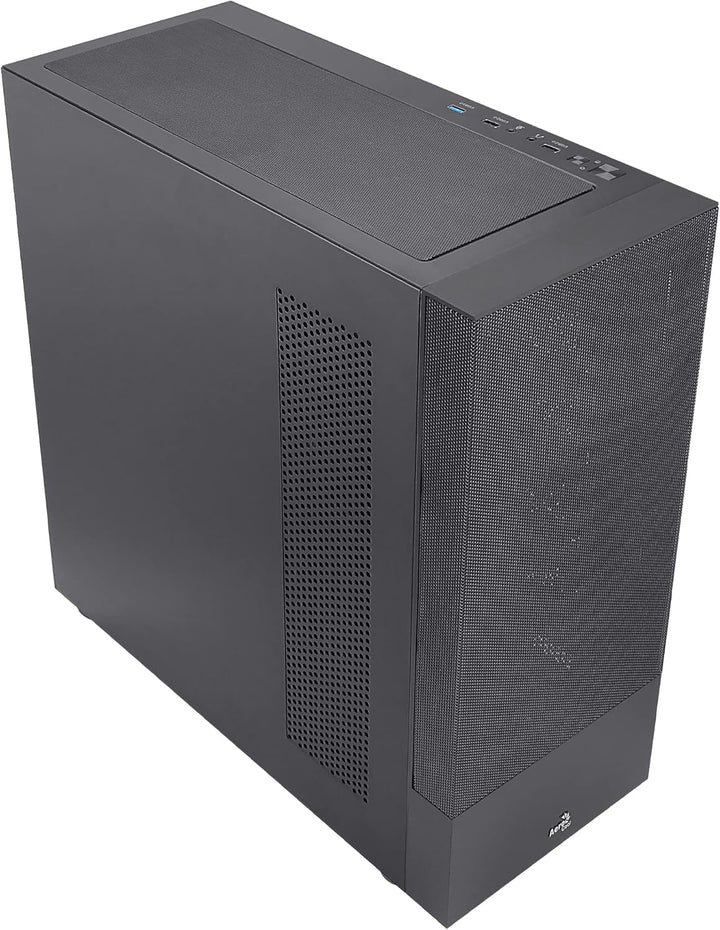 Aerocool CIPHERBKV1, PC ATX-Gehäuse, Vertikale GPU-Halterung, Front Mesh + Seitengitter, Schwarz Sch