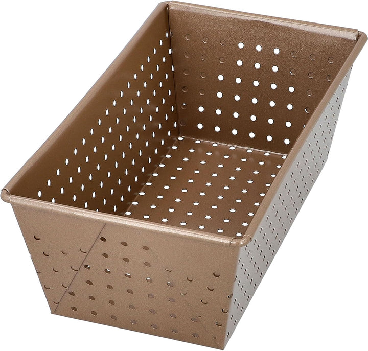 Birkmann, Laib &amp; Seele, perforierte Brotbackform, 20 cm, Backform für kleine Brote, aus bronzefarben