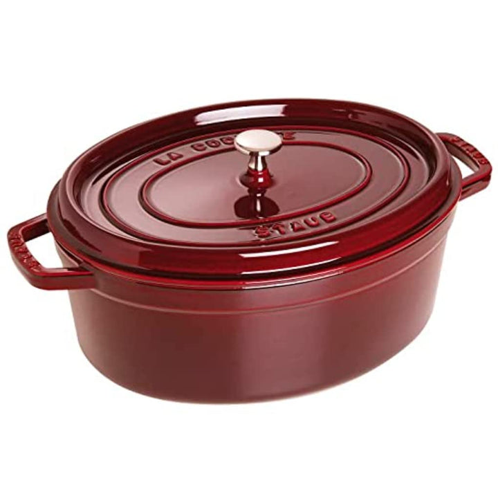 STAUB Gusseisen Bräter/Cocotte, Oval 31 cm, 5,5 L, Aromaregen Funktion, Für alle Herdarten geeignet,