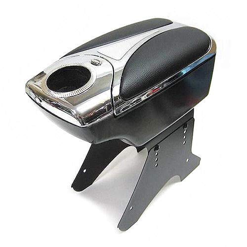 Universal Auto Armlehne Armlehne Mittelkonsole Aufbewahrungsbox Kunstleder Becherhalter Chrom