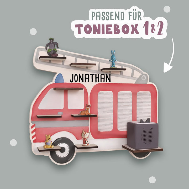 hellomini Personalisiertes Tonie Regal Jungen - Toniebox Regal mit Wunschnamen fürs Kinderzimmer - R