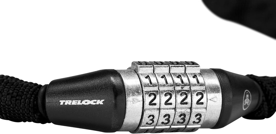 TRELOCK BC 115/110/4 Code Kettenschloss – Länge 110 cm – Frei einstellbarer Code – Schwarz