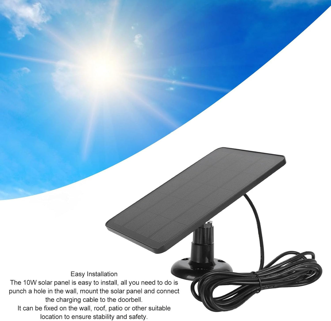 10W Solarpanel für Türklingel, Solarpanel Ladegerät für Nest/Eufy Doorbell 2K Kamera, Ring Video Doo