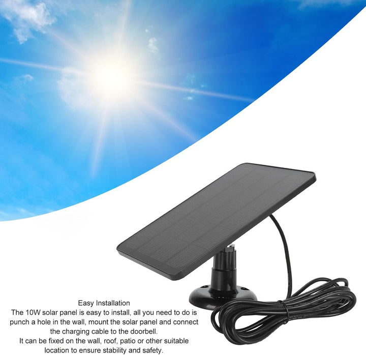10W Solarpanel für Türklingel, Solarpanel Ladegerät für Nest/Eufy Doorbell 2K Kamera, Ring Video Doo