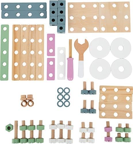 small foot Konstruktionsset "Nordic" aus Holz, kreativer Bausatz mit Werkzeugen und Zubehör, ab 3 Ja