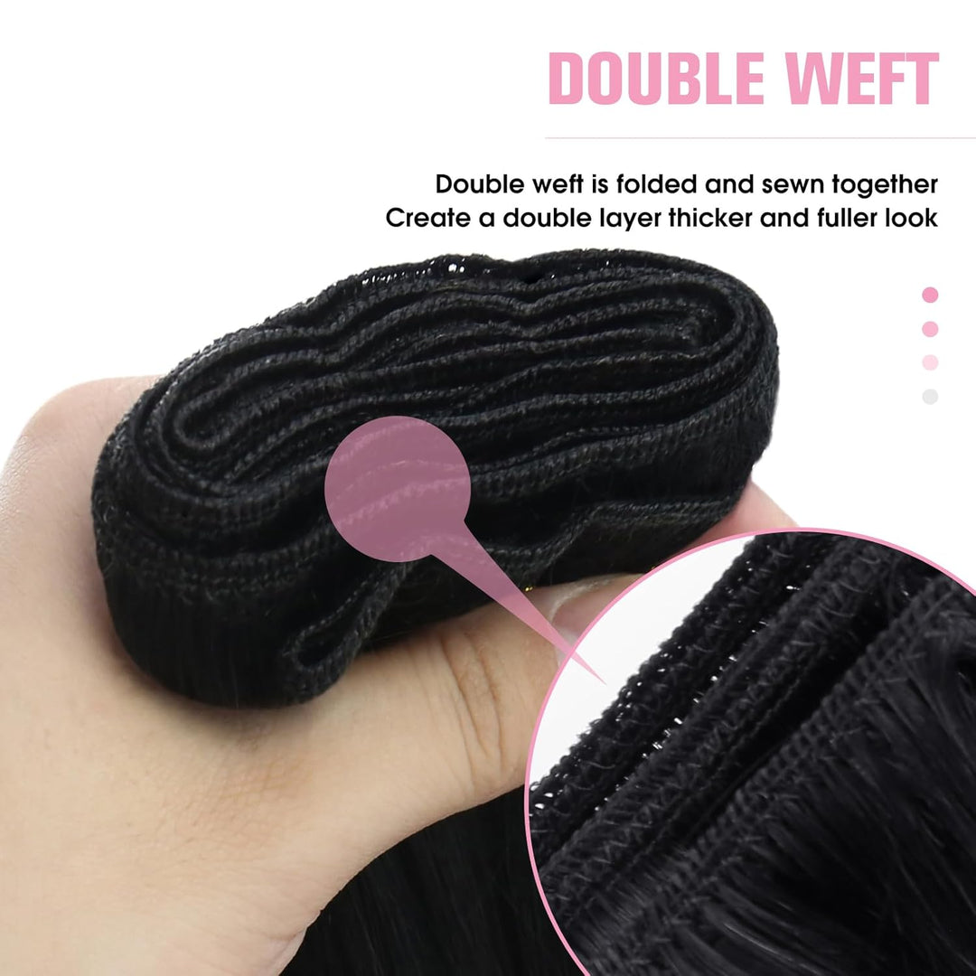 YoungSee Echthaar Tressen Balayage Tressen Echthaar Schwarz Ombre Braun Blond Haartressen Echthaar 5