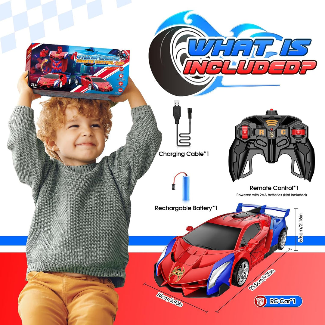 Braxel Ferngesteuertes Auto Transforming RC Spielzeug ab 3-12 Jahre, 2.4GHz Roboter Auto mit Fernbed