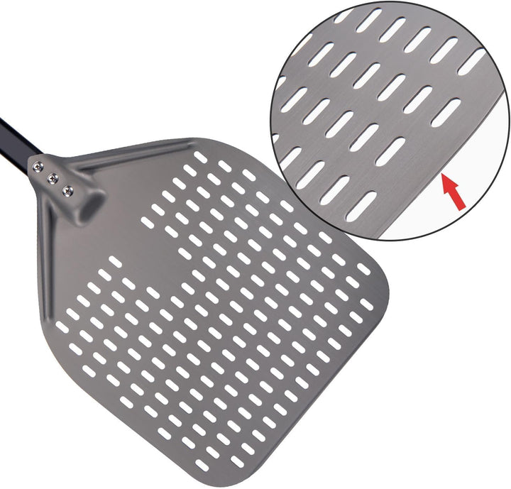 G.a HOMEFAVOR Perforierter Pizzaschieber, Pizzaschaufel aus Hart Eloxiertes Aluminium Rechteckige Pr