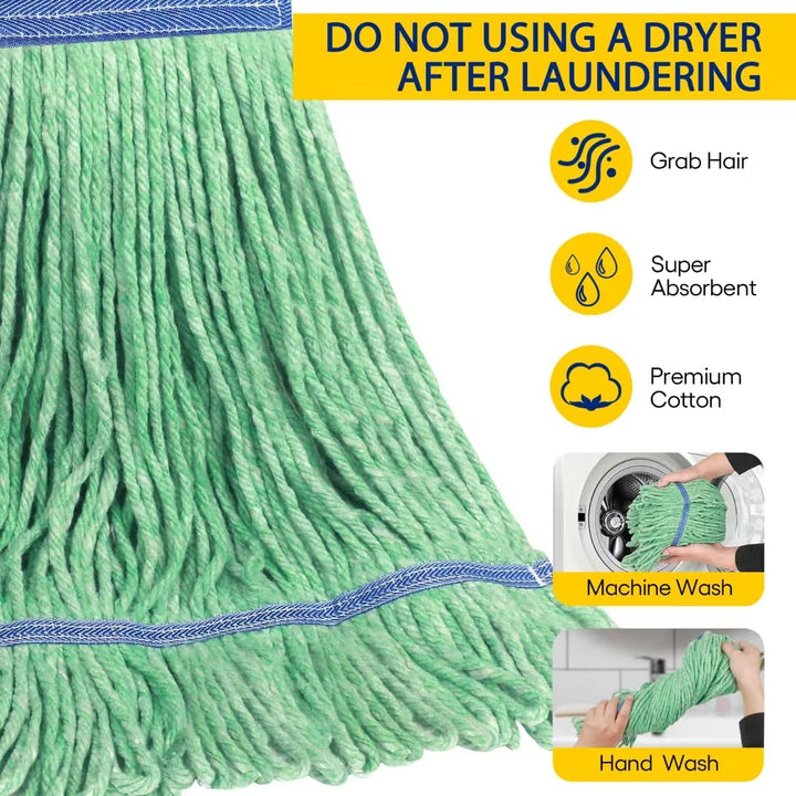 Matthew Cleaning Heavy Duty Mop Head Commercial Replacement for General and Floor Cleaning, Wet Indu