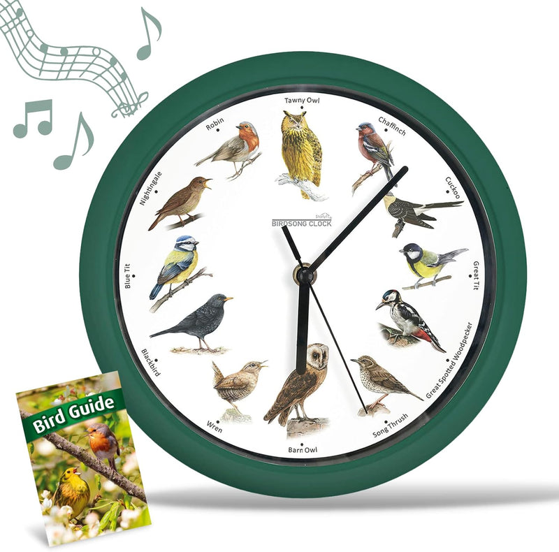 Wanduhr mit Vogelstimmen STARLYF Birdsong Clock, Wanduhr mit echten Klängen von 12 verschiedenen Vög