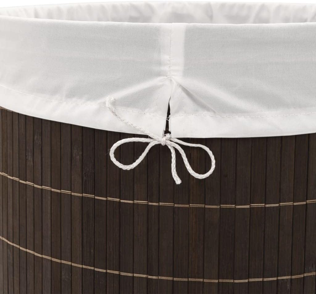 vidaXL Wäschekorb aus Bambus Wäschebehälter Wäschesammler Oval Dunkelbraun Dunkelbraun 45 x 35 x 60