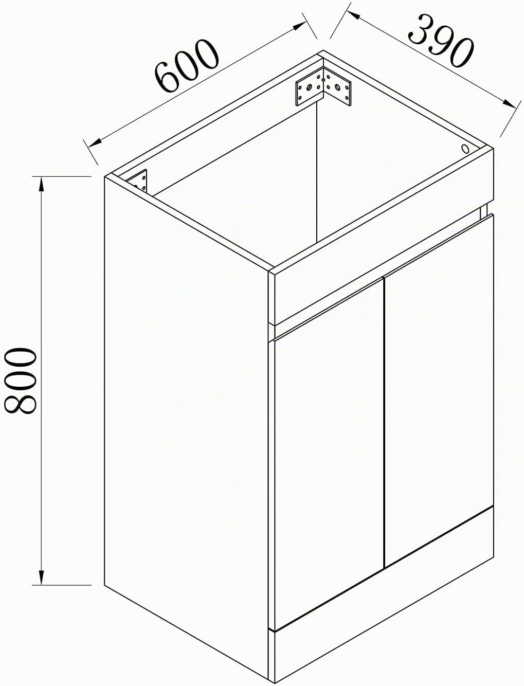 Aica Sanitär Waschbeckenunterschrank 60cm Standschrank Unterschrank Badschrank Waschtischunterschran