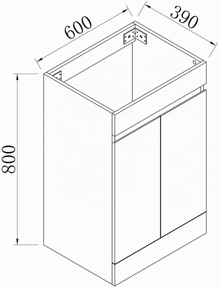 Aica Sanitär Waschbeckenunterschrank 60cm Standschrank Unterschrank Badschrank Waschtischunterschran
