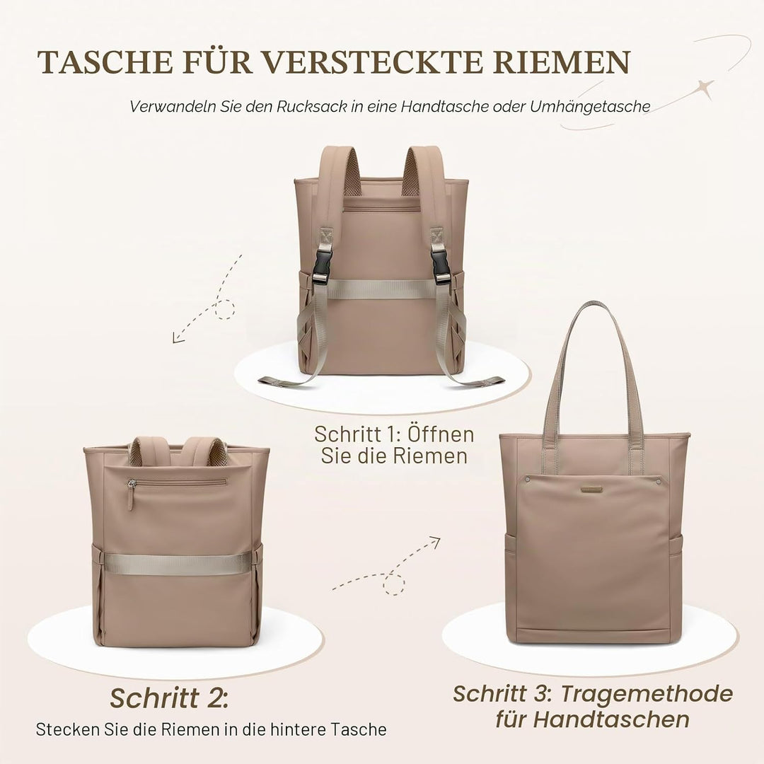Rucksack Damen 16 Zoll, Laptop Schulrucksack Wasserdicht, Schultasche Women Elegant Tagesrucksäcke H