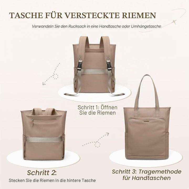 Rucksack Damen 16 Zoll, Laptop Schulrucksack Wasserdicht, Schultasche Women Elegant Tagesrucksäcke H