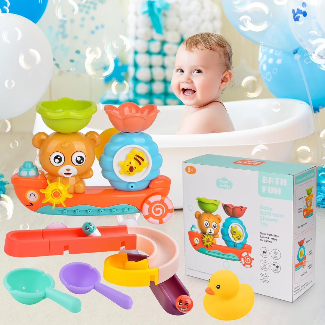 Badespielzeug, Badewannenspielzeug Kinder, Badezimmerspielzeug mit Saugnapf, Badewannenspielzeug mit