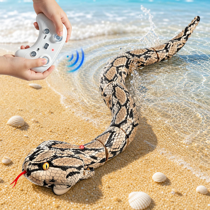 Amphibisches Ferngesteuertes Schlangen Spielzeug, 64cm RC Schlange, Wasserdichtes Pool Scherzartikel