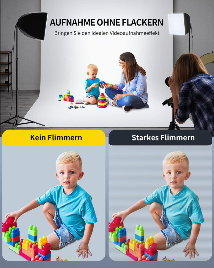 RALENO Softbox Kit, 85W CFL Softbox, daurlicht vdieo licht Fuer YouTube/INS Photografieren PS30, PS3
