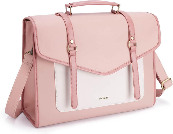 ECOSUSI Laptop Handtasche Damen für Frauen 15,6 Zoll PU-Leder Aktentasche Grosse Computer-Umhängetas