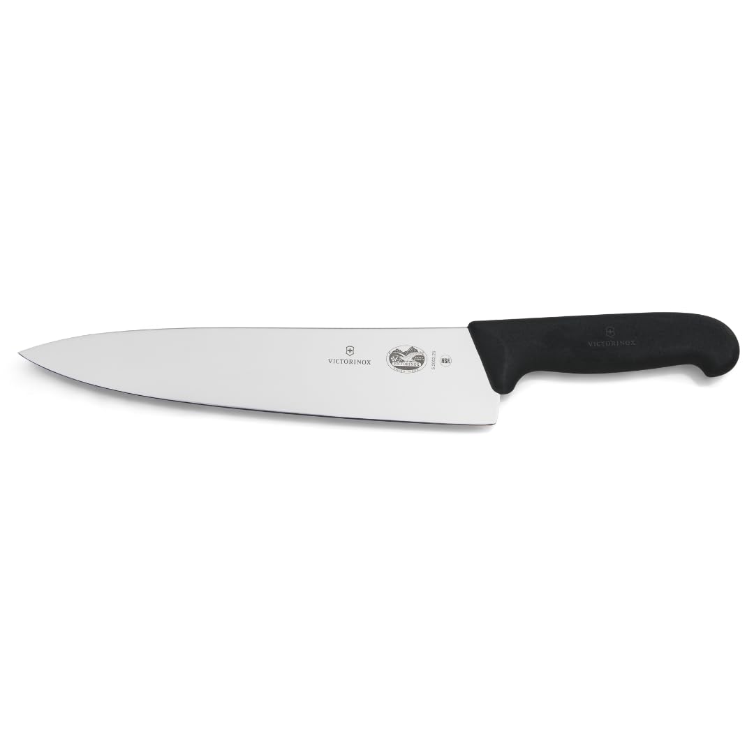 Victorinox Fibrox Kochmesser, Breites Universalmesser für Fleisch, Fisch, Gemüse und Kräuter, 25 cm,